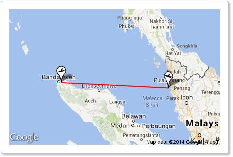 Flights from Penang to Banda Aceh