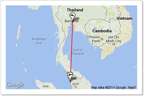 Flights from Penang to Bangkok