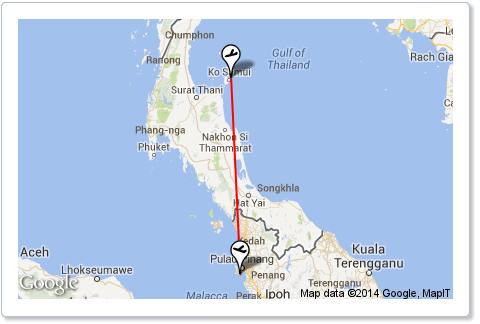 Flights from Penang to Ko Samui