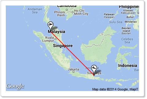 Flights from Penang to Surabaya